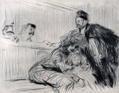 O advogado falando com o Prevenu, 1925. de Jean Louis Forain