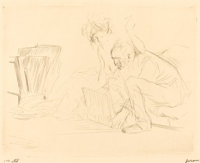 O Descanso do Modelo (segunda placa) de Jean Louis Forain