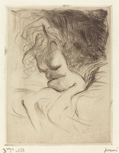 Mulher tirando sua camisa de Jean Louis Forain