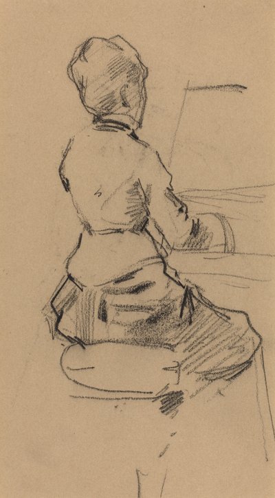 Jovem Sentada ao Piano [verso], c. 1890. de Jean Louis Forain