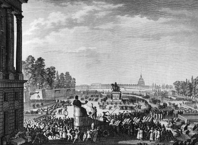 Revolução Francesa: Primeira celebração da liberdade por ocasião dos suíços de Chateauvieux (Chateaux Vieux ou Chateaux-Vieux) em 15 de abril de Jean Louis II (after) Prieur