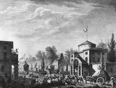 Revolução Francesa: Entrada livre da barreira de Paris em 1 de maio de Jean Louis II (after) Prieur