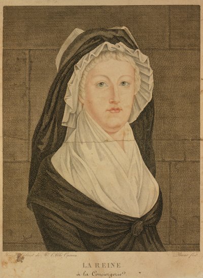 Marie Antoinette na Conciergerie como Prisioneira, 1793 de Jean Louis Prieur
