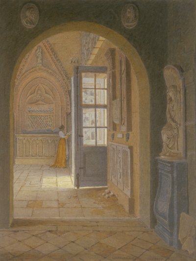 Uma sala no convento dos Petits Augustins (wc no papel) de Jean Lubin Vauzelle