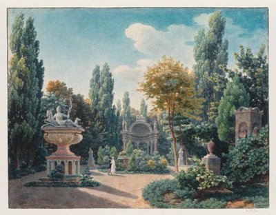 Monumento de Diane de Poitiers no Jardin du cloître des Petits-Augustins, 1815 de Jean Lubin Vauzelle