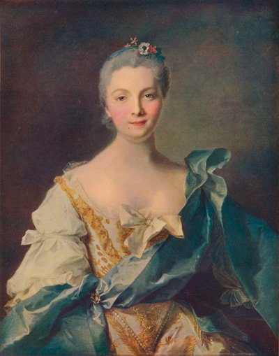 Retrato de uma jovem mulher, século XVIII de Jean Marc Nattier
