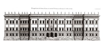 O Louvre de Paris, projeto de Gian Lorenzo Bernini: elevação da fachada principal de Saint-Germain l