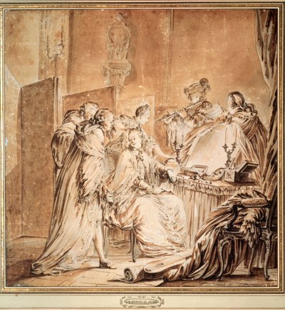 Antes do baile à fantasia, 1762. de Jean Michel the Younger Moreau