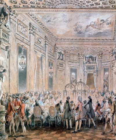 Festa em Louveciennes, 1771 de Jean Michel the Younger Moreau