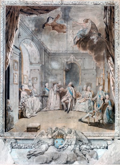 Madame Louise, despedindo-se de seu filho, 1772 de Jean Michel the Younger Moreau