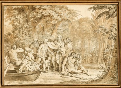 A chegada de Jean-Jacques Rousseau aos Campos Elísios de Jean Michel Moreau