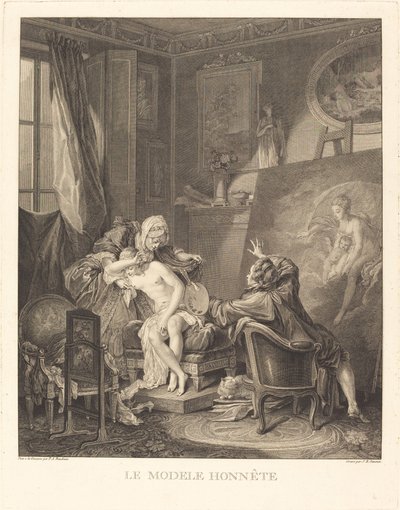 O modelo honesto de Jean Michel Moreau and Jean Baptiste Blaise Simonet after Pierre Antoine Baudouin