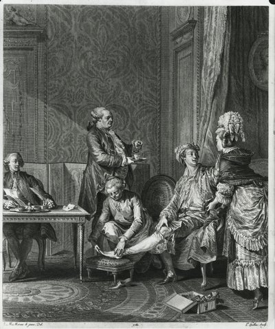 O dique, gravado por Louis Michel Halbou (1730-c.1809) 1781 de Jean Michel the Younger Moreau