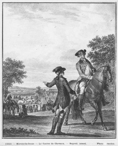 A corrida de cavalos, gravada por Heinrich Guttenberg (1749-1818) c.1777 de Jean Michel the Younger Moreau