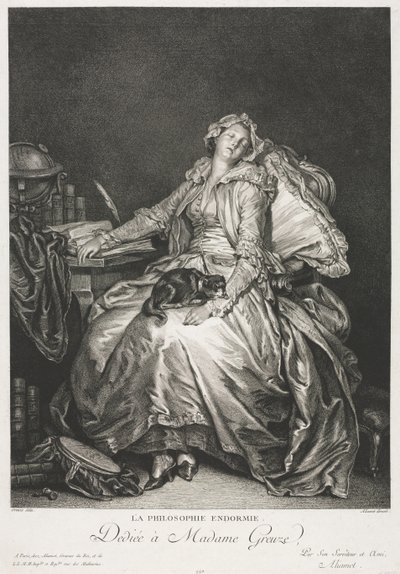 Madame Greuze dormindo de Jean Michel the Younger Moreau