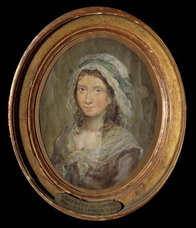 Retrato de Charlotte Corday (1768-1793) Pintura de Moreau Le Jeune (1741-1814) 1793. de Jean Michel the Younger Moreau