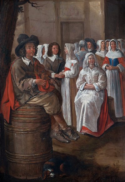 Cena de casamento par Michelin, Jean (1623-1695). Óleo sobre tela, tamanho : 76x52, , Colecção Privada de Jean Michelin