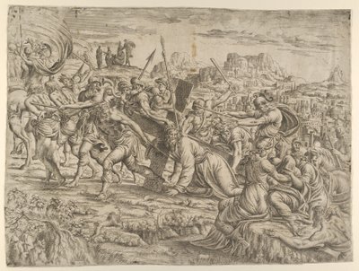 Carregamento da Cruz, 1544. de Jean Mignon