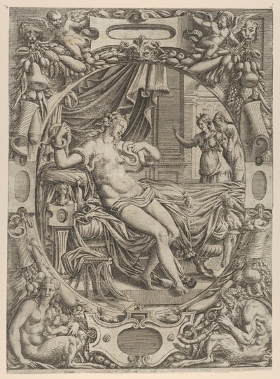 Cleopatra Bitten By an Asp, 1535-55. de Jean Mignon