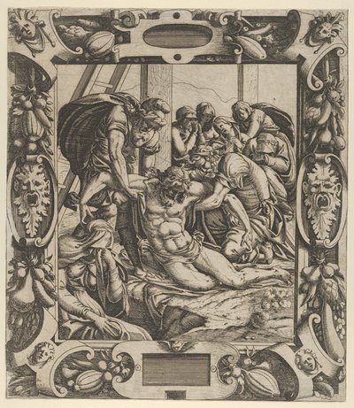Deposição da Cruz, ca. 1544. de Jean Mignon