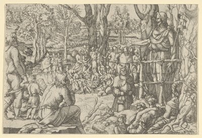 Pregação de São João no Deserto, 1535-55. de Jean Mignon