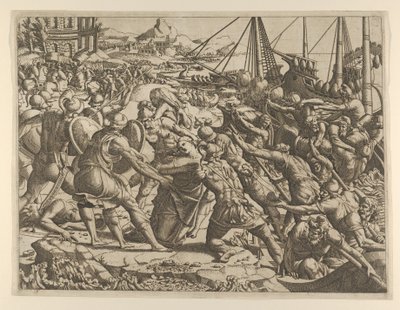 O Rapto de Helena, 1535-55. de Jean Mignon