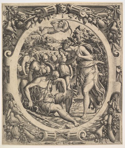A morte de Adonis, 1544. de Jean Mignon