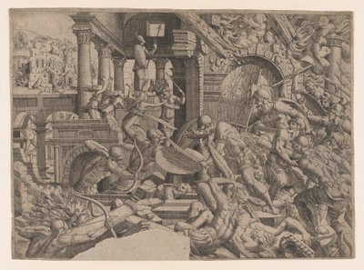 The Sack of Troy, 1535-55. de Jean Mignon