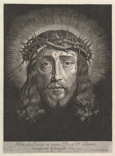 O Santo Rosto coroado de espinhos, em grande formato. de Jean Morin