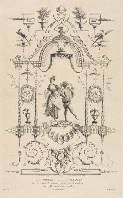 Colombina e Arlequim de Jean Moyreau