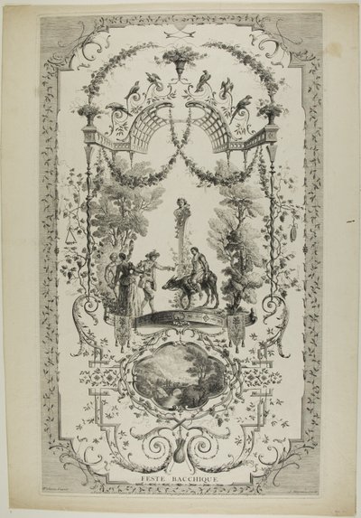 Feste Bacchique, placa 97 de "As obras de Antoine Watteau de Jean Moyreau