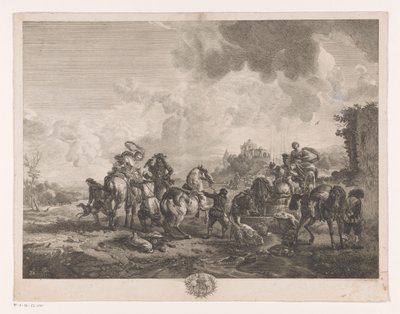 Festa de caça em repouso perto de uma fonte
La Fontaine de Venus
Impressões após pinturas de Philips Wouwerman (título da série)
Oeuvres de Ph.pe Wouwermans Hollandois (título da série) de Jean Moyreau