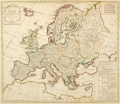 Um mapa da Europa, dividido nos seus Impérios e Reinos, de J. Palairet com várias melhorias e adições de D