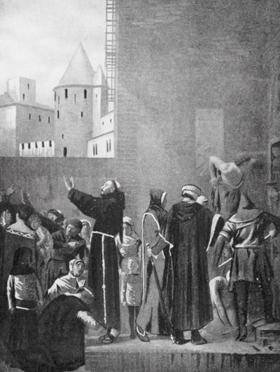 Os albigenses de Carcassonne (litografia) de Jean Paul (after) Laurens