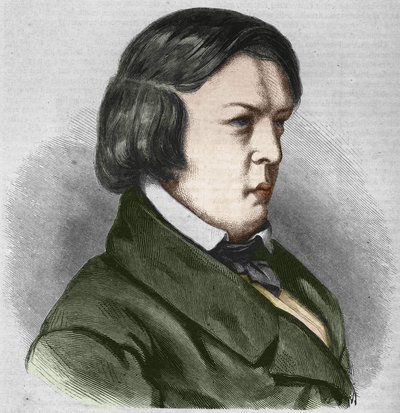 Robert Schumann, compositor alemão. Desenho de J.B. Laurens. de Jean Paul Laurens