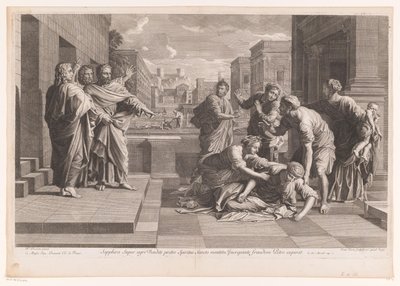 Morte de Sapphira de Jean Pesne
