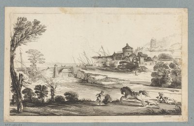Paisagem com cavaleiro caído
Impressões após desenhos do gabinete Jabach (título da série) de Jean Pesne