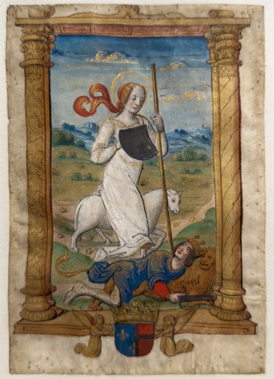 Humildade e orgulho. Les rondeaux des vertus, depois de 1515 (Pintado e iluminado em pergaminho) de Jean Pichore