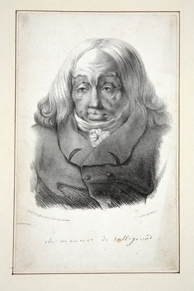 Retrato de Talleyrand, 79 anos de idade, pub.1835 (gravura) de Jean Pierre (after) Dantan