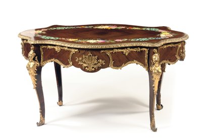 Mesa central Napoleão III, c.1856 (pau-rosa e esmalte) (ver também 476435 e 476436) de Jean Pierre Alexandre Tahan