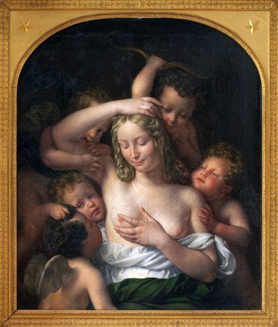 Ninfa e Amor. Pintura de Jean Pierre Granger (1779-1840), óleo sobre madeira, 96,5 x82 cm de Jean Pierre Granger