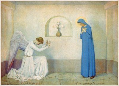 Anunciação à Virgem. (Gravura, cerca de 1920) de Jean Pierre Laurens