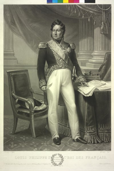 Rei de França Luís Filipe (água-tinta) de Jean Pierre Marie Jazet