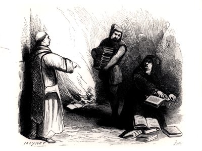 Auto da Fé de Livros em Roma, encomendado pela Comissão do Índice, de "O Segredo de Roma e XIXe siècle", de Eugene Briffault, Paris, 1874 de Jean Pierre Moynet