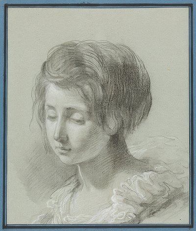 Retrato de uma jovem mulher. Por volta de 1781 de Jean Pierre Saint-Ours
