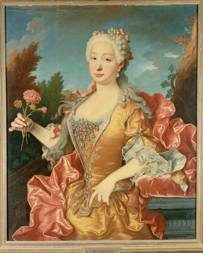 Dona Bárbara de Bragança, esposa do rei Fernando VI de Espanha (pintura sobre tela) de Jean Ranc