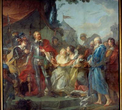 O cerco de Calais em 1347 foi a devoção de Eustáquio de São Pedro, o mais conhecido dos seis burgueses de Calais, que foram ao rei da Inglaterra Eduardo III, para implorar a graça dos habitantes de Calais (agosto de 1347). Pintura de Jean Simon de Jean Simon Berthelemy