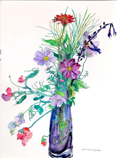 Jerrys vase, 2010 (aguarela e tinta sobre papel) de Jean Swan Gordon
