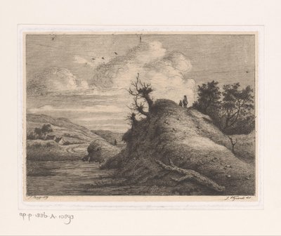 Caminhantes numa paisagem dunar de Jean Théodore Joseph Linnig