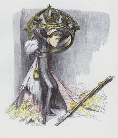 Alfonso, o Pequeno, Rei de Espanha (cor litho) de Jean Veber